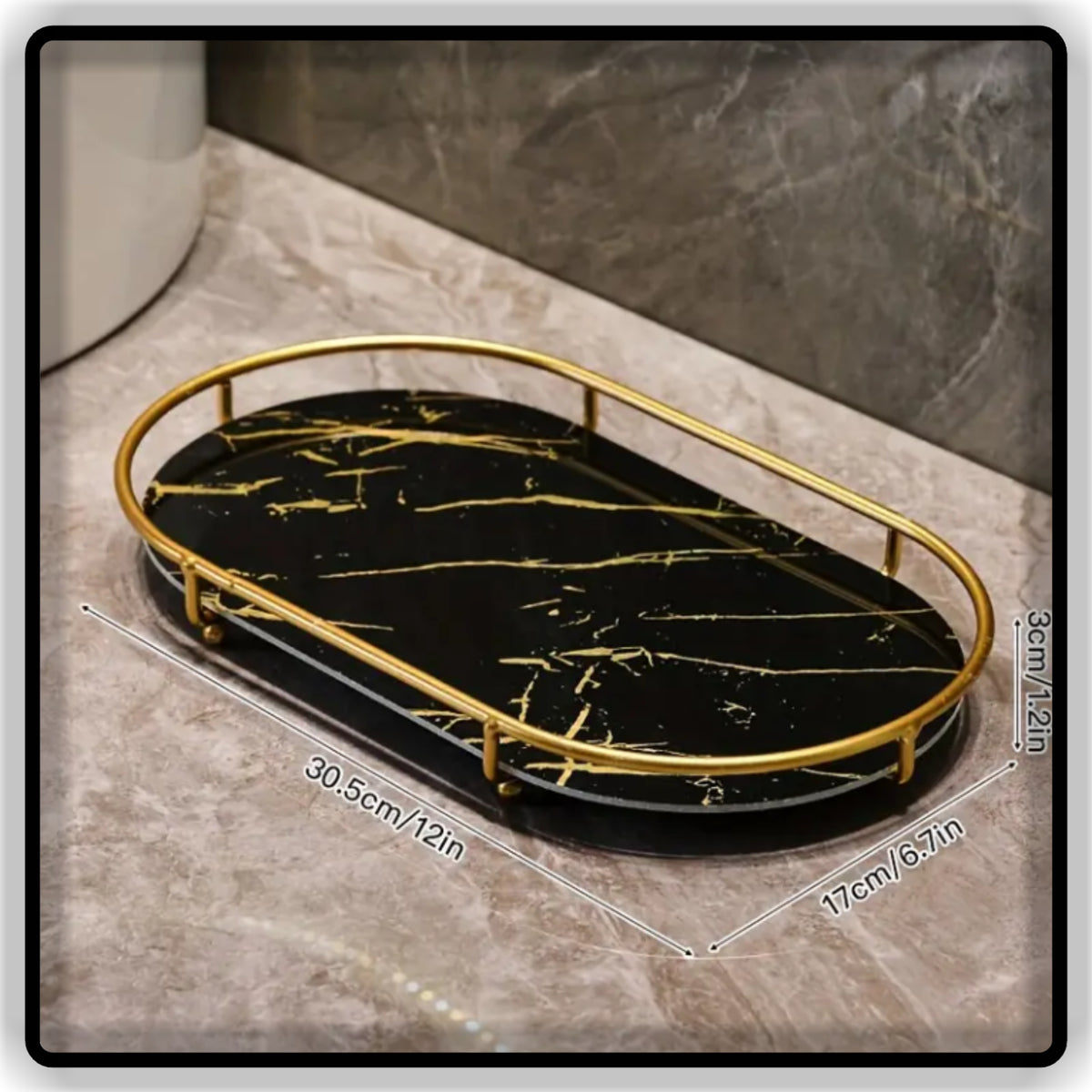 Luxury Oval Makeup Organizer & Perfume Tray - 1-Tier Vanity Tray & 2-Tier Bathroom Skincare Rack