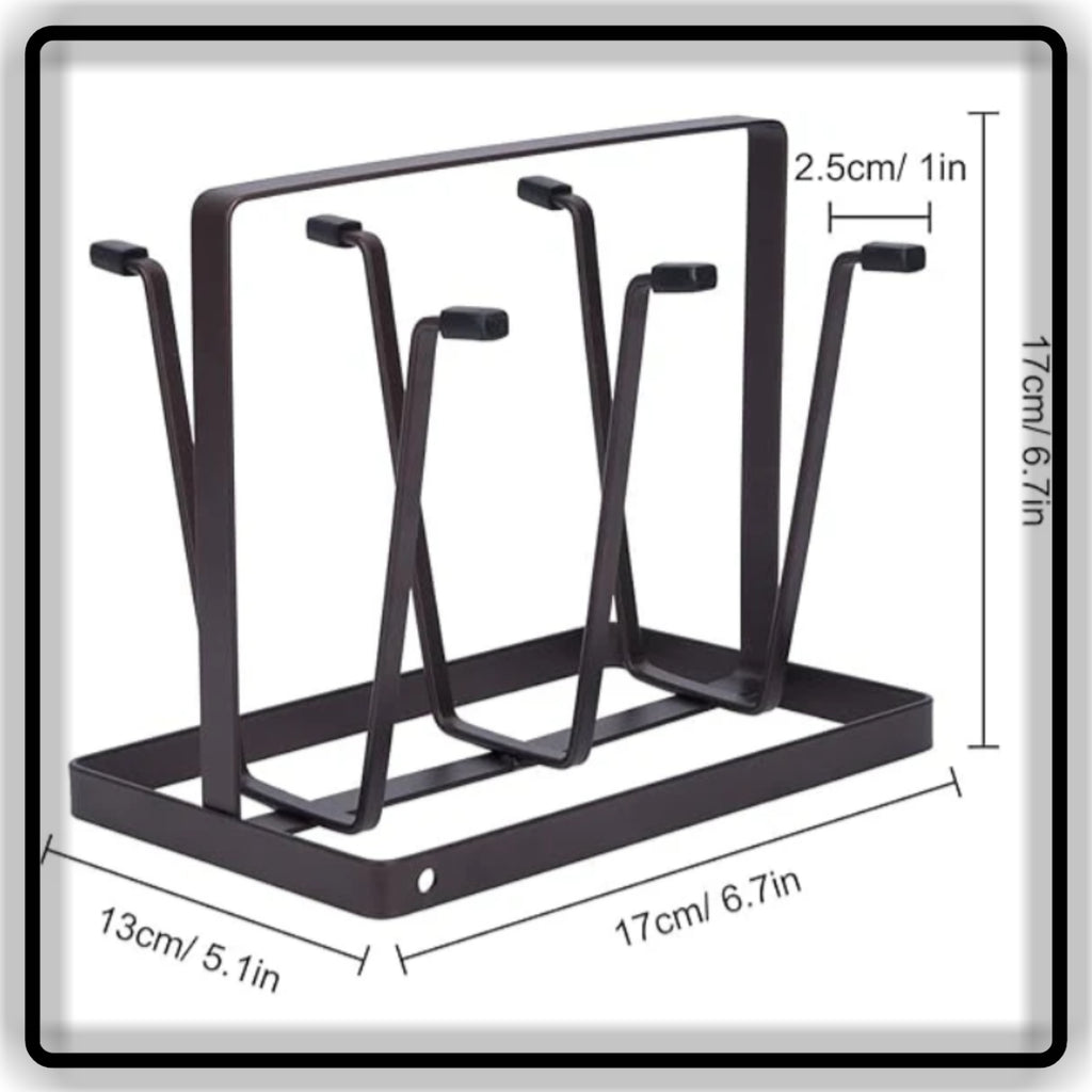 Black Metal Cup & Glass Holder Stand