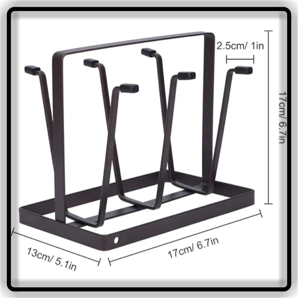 Black Metal Cup & Glass Holder Stand