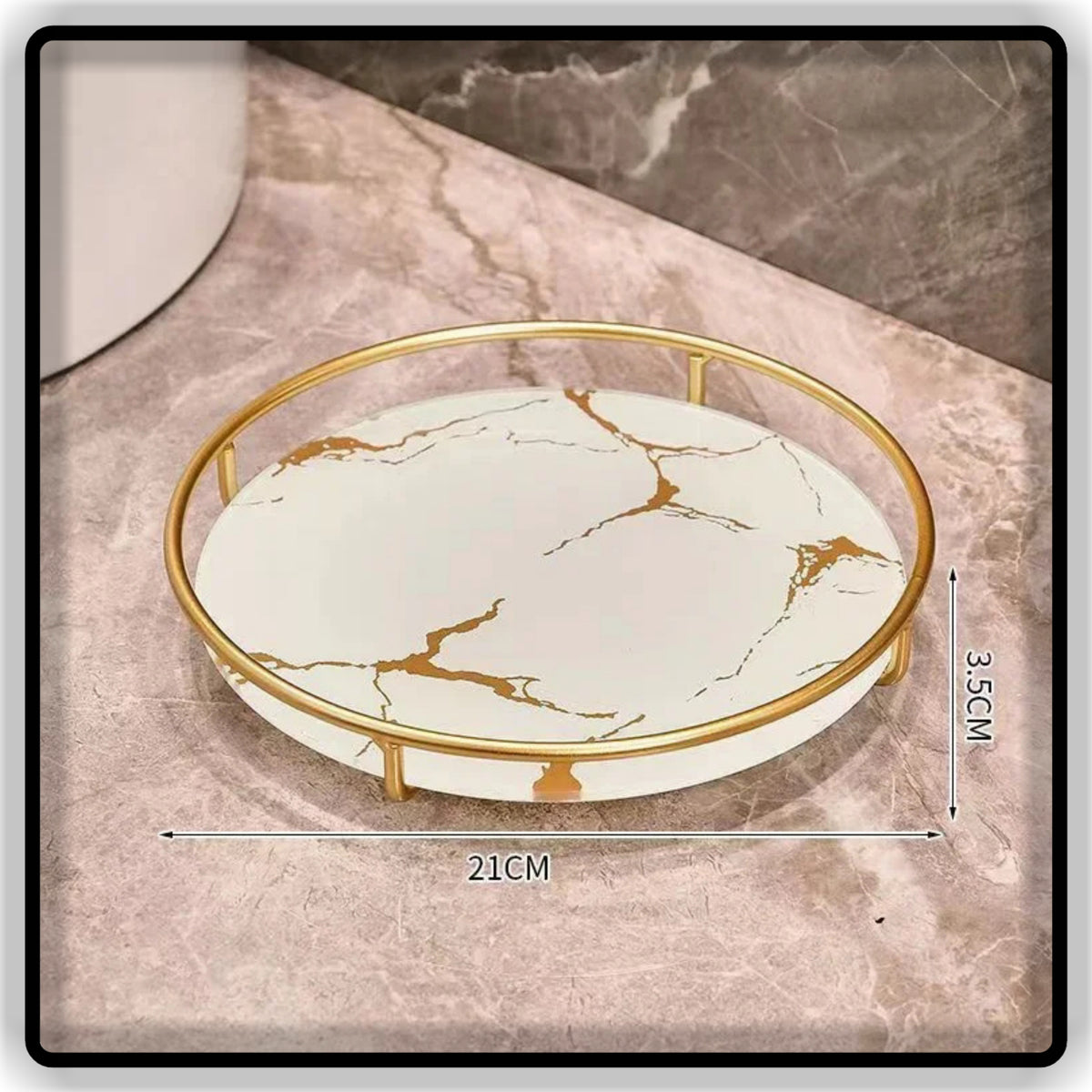 Round Shape 1 and 2-Tier Storage Vanity Tray for Bathroom & Dressing Table Organizer