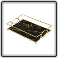 Black & Gold Makeup Organizer Shelf | Double Vanity Tray & Cosmetic Storage Rack