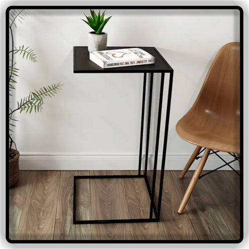 Black C-Shape Side Table | Modern Sofa & Bedside Coffee Table