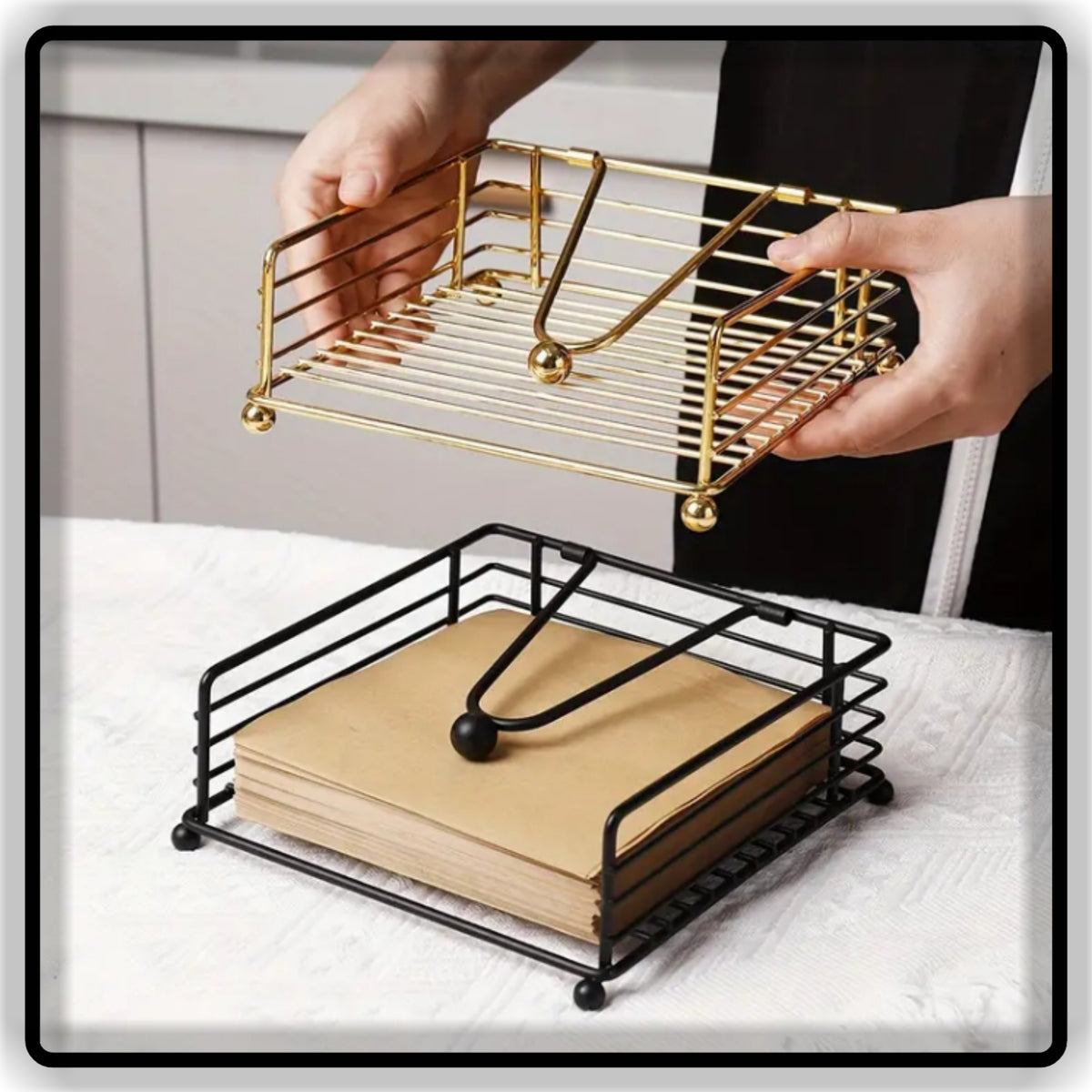 Metal Table Tissue Holder & Napkin Stand for Home, Dining Table & Office