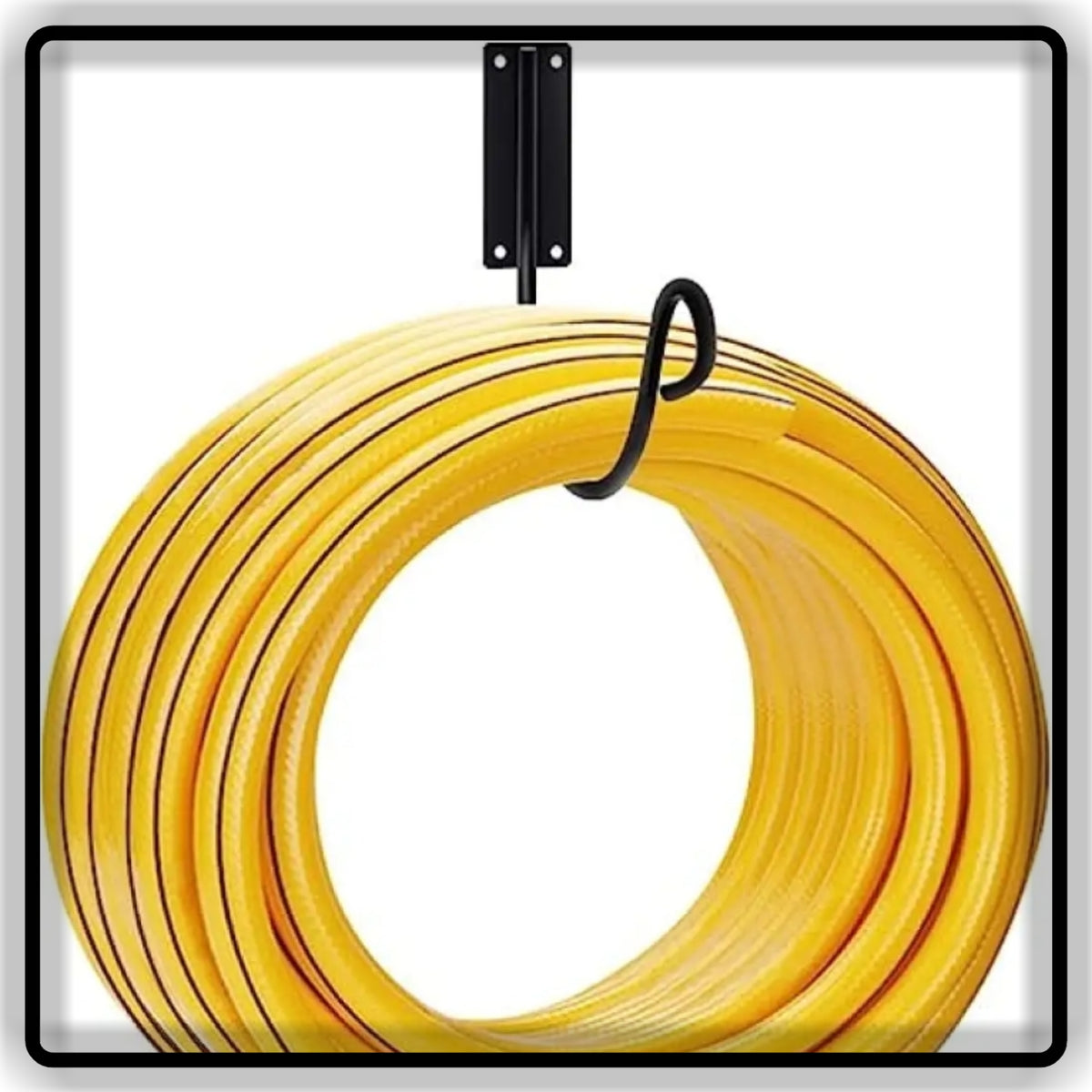 Heavy Duty Wall Mounted Garden Hose Holder - Heavy Iron Water Pipe Hanger & Organizer Rack