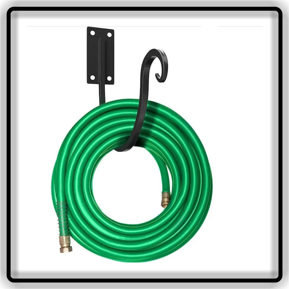 Heavy Duty Wall Mounted Garden Hose Holder - Heavy Iron Water Pipe Hanger & Organizer Rack