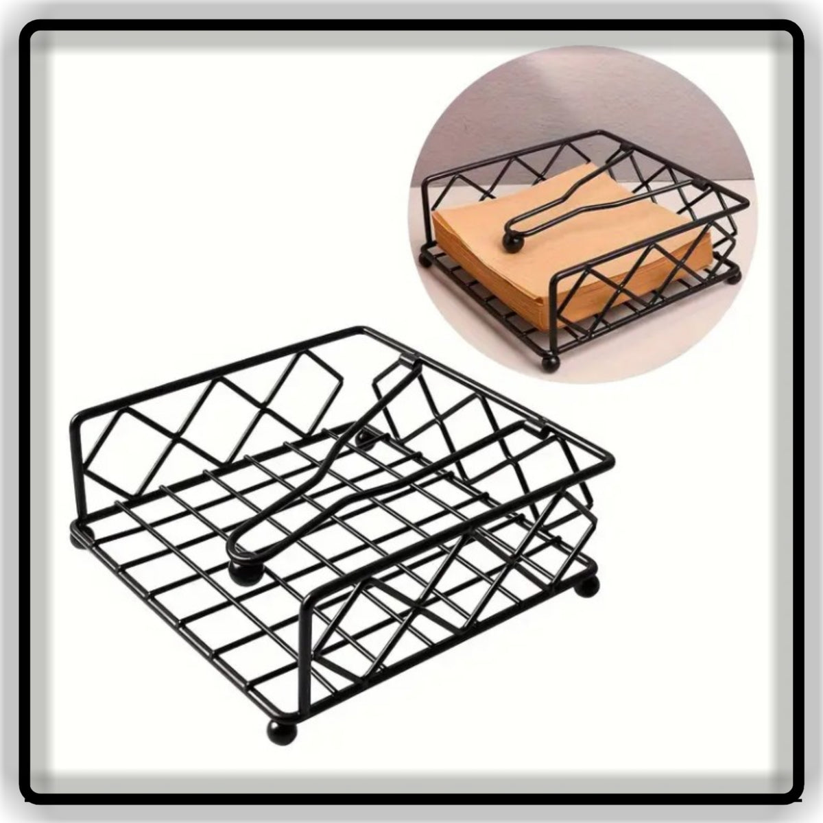 Tabletop Tissue Organizer (Black)