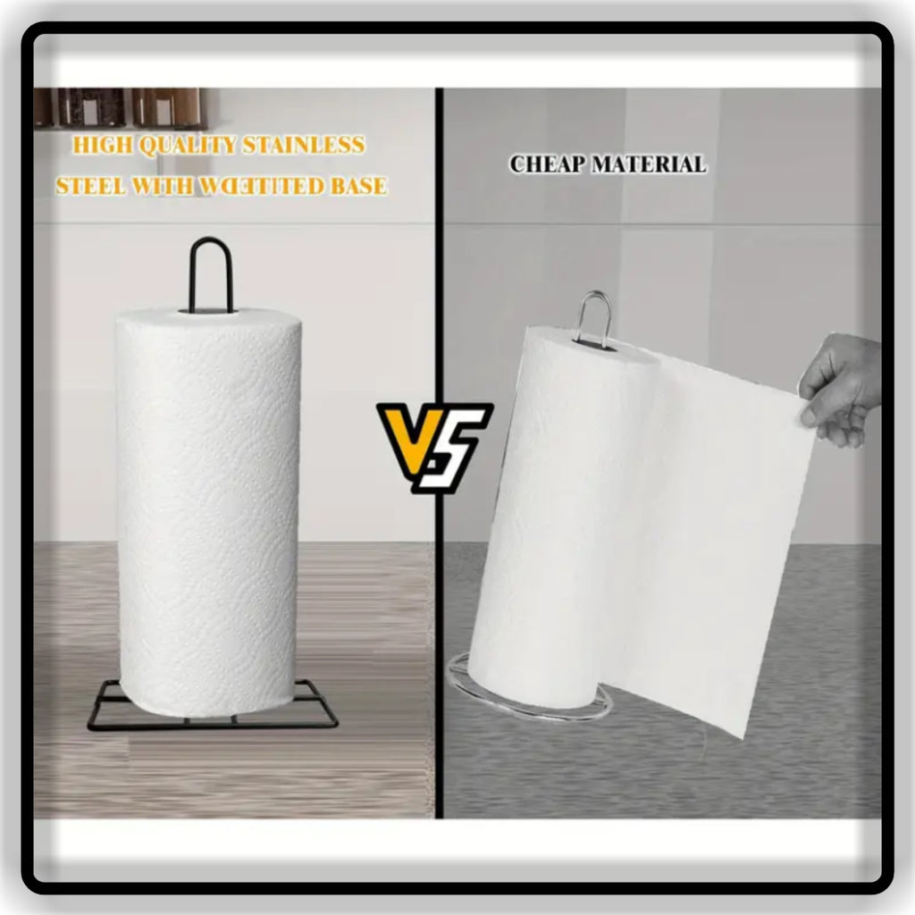 Premium Iron Kitchen Paper Towel Holder Stand