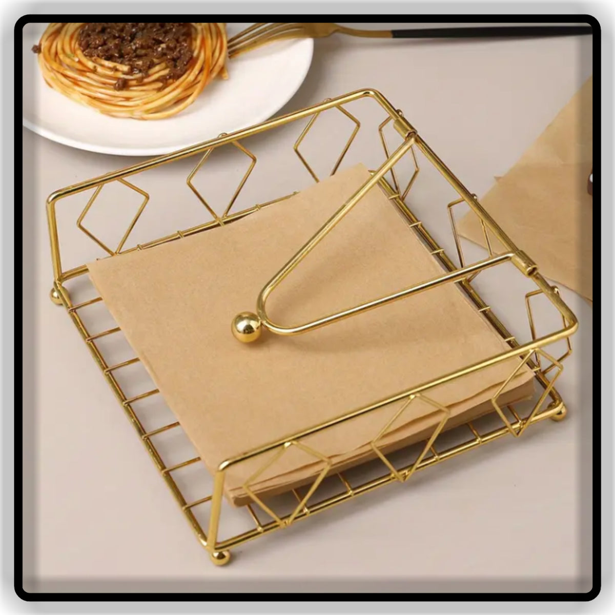 Premium Gold Tissue Paper Holder Stand