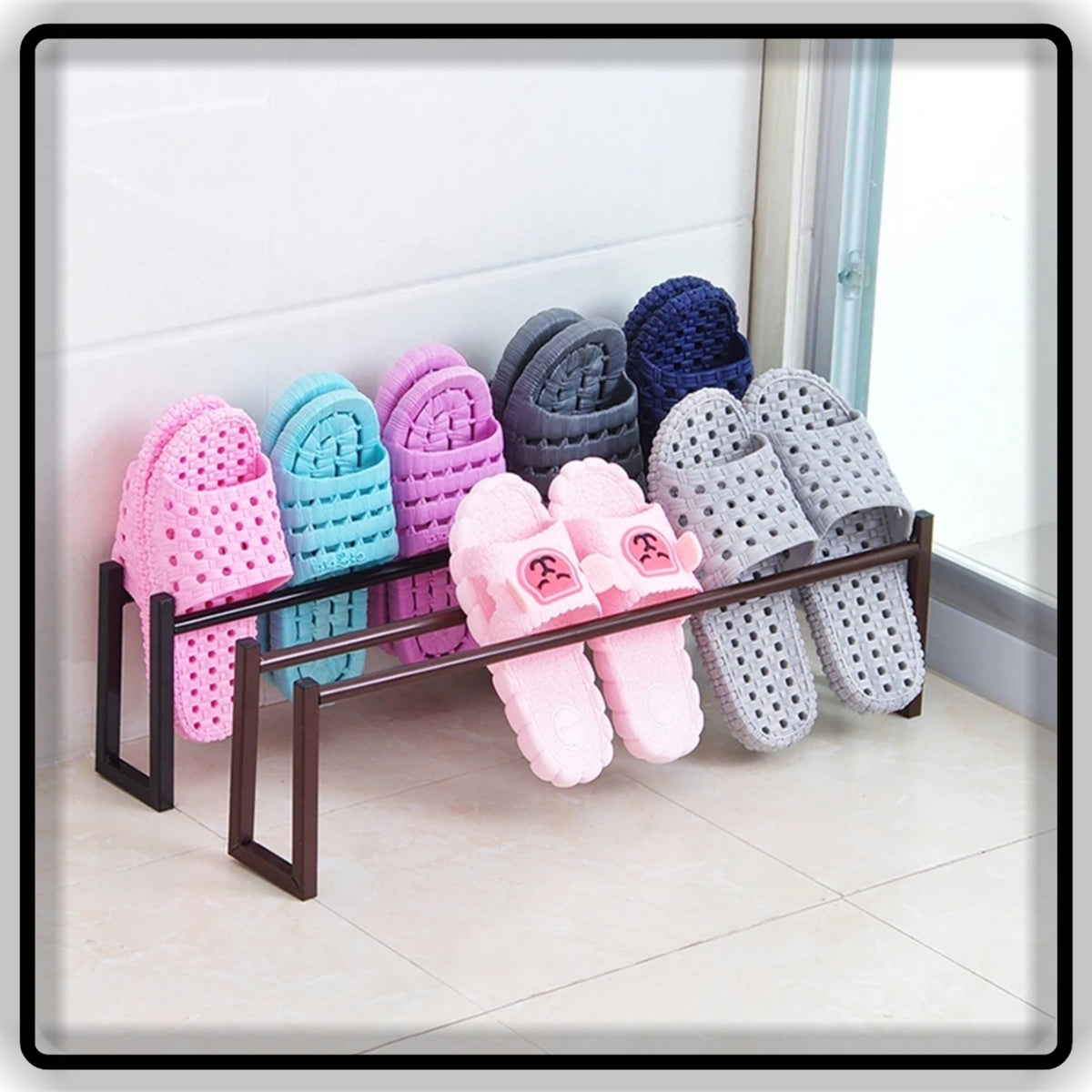 Space-Saving Metal Shoe Stand