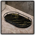 Luxury Oval Makeup Organizer & Perfume Tray - 1-Tier Vanity Tray & 2-Tier Bathroom Skincare Rack