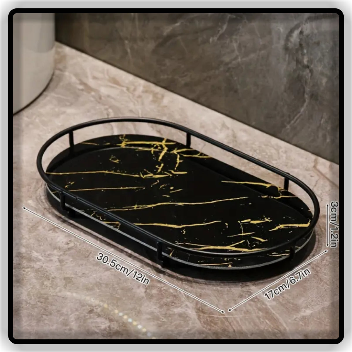 Luxury Oval Makeup Organizer & Perfume Tray - 1-Tier Vanity Tray & 2-Tier Bathroom Skincare Rack