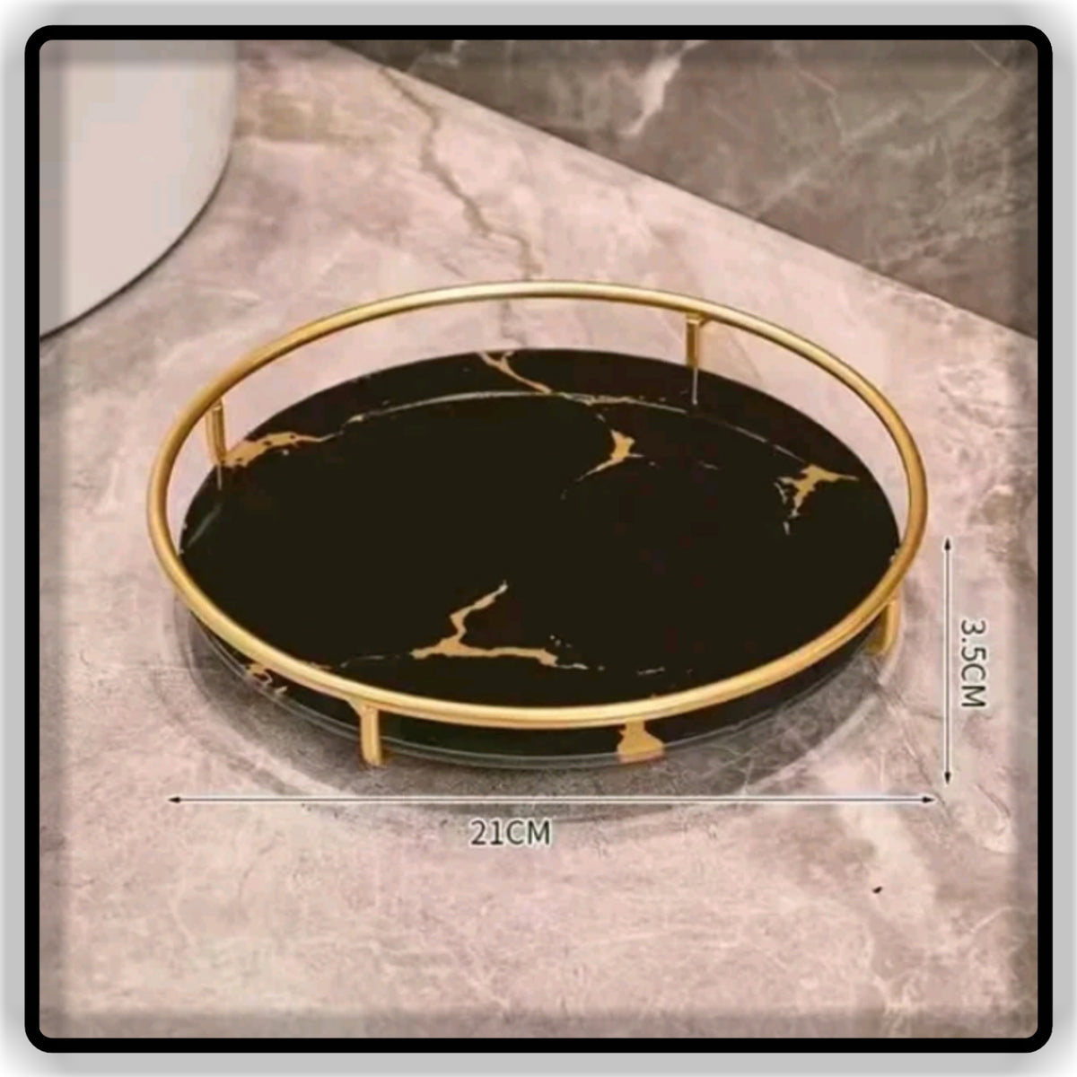Round Shape 1 and 2-Tier Storage Vanity Tray for Bathroom & Dressing Table Organizer