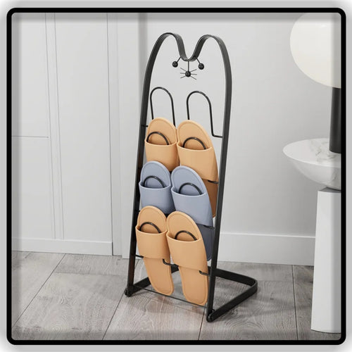 3-Tier Shoe Organizer Black, Gold and White