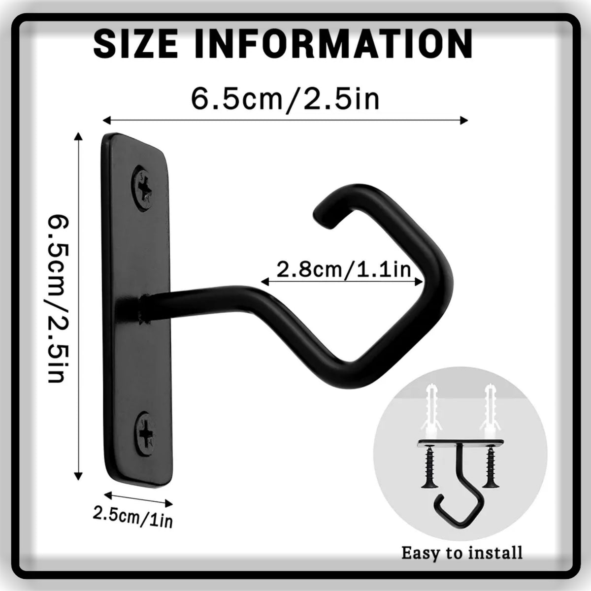 4pcs Heavy Duty Iron Wall Mounted Utility Hook