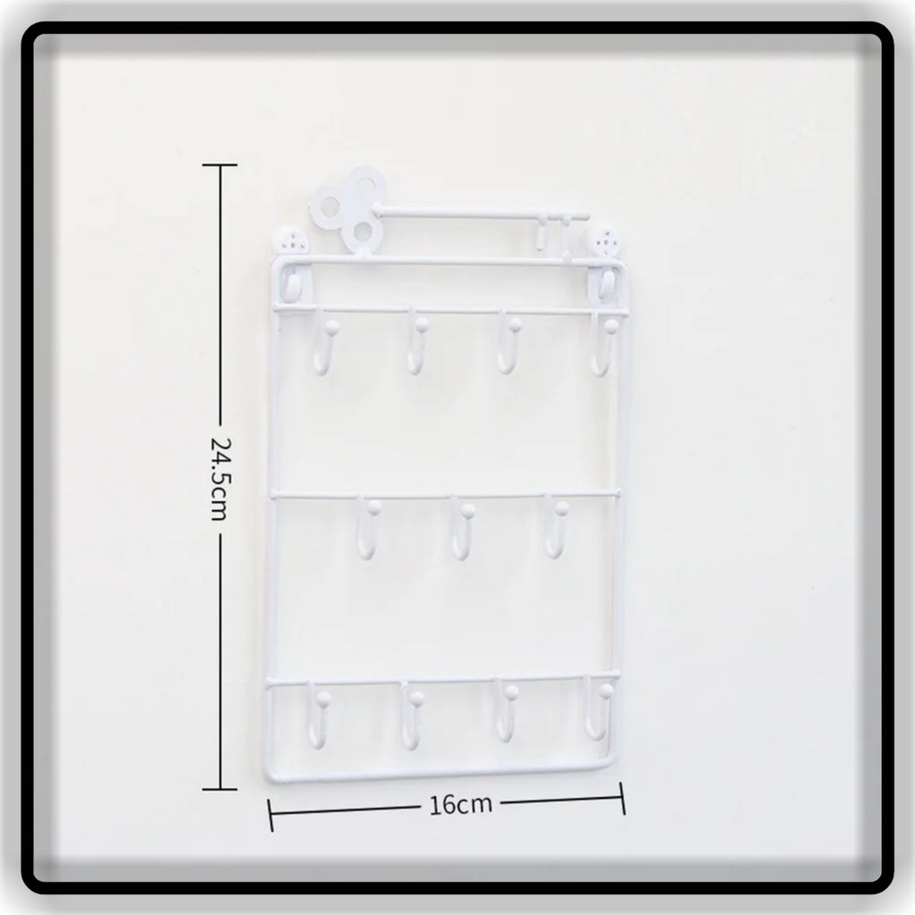 Wall Mounted Key Holder & Key Organizer | Metal Key Rack with Multiple Hooks