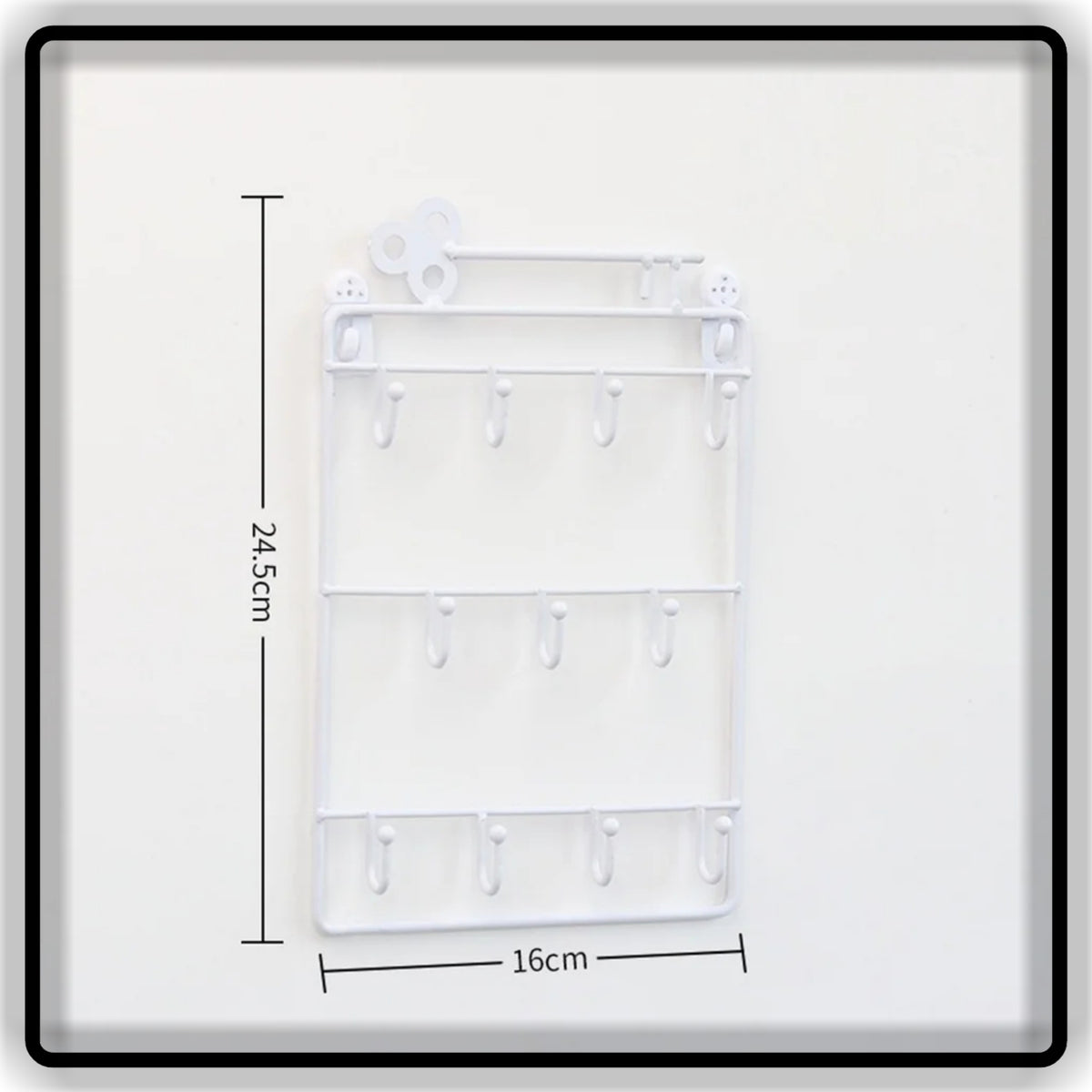 Wall Mounted Key Holder & Key Organizer | Metal Key Rack with Multiple Hooks