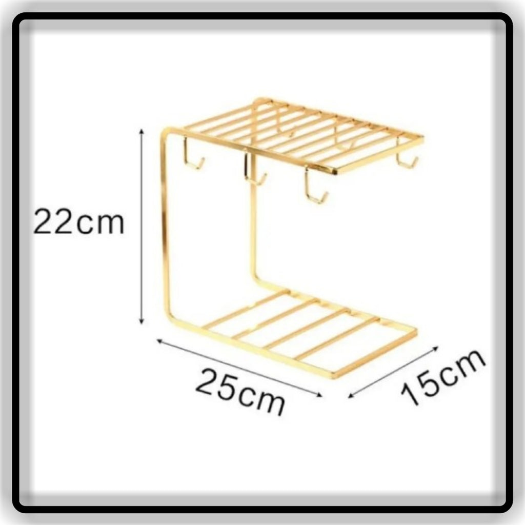 Iron Coffee Mug Holder Stand with Cup Hooks l