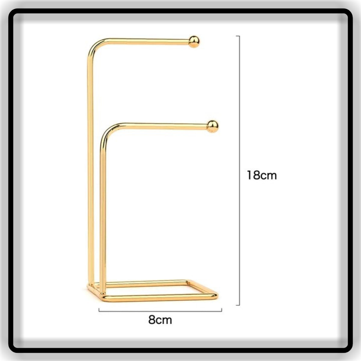 Tangle-Free Jewelry Organizer Stand – Golden Metal Multi-Tier Earring & Chain Holder