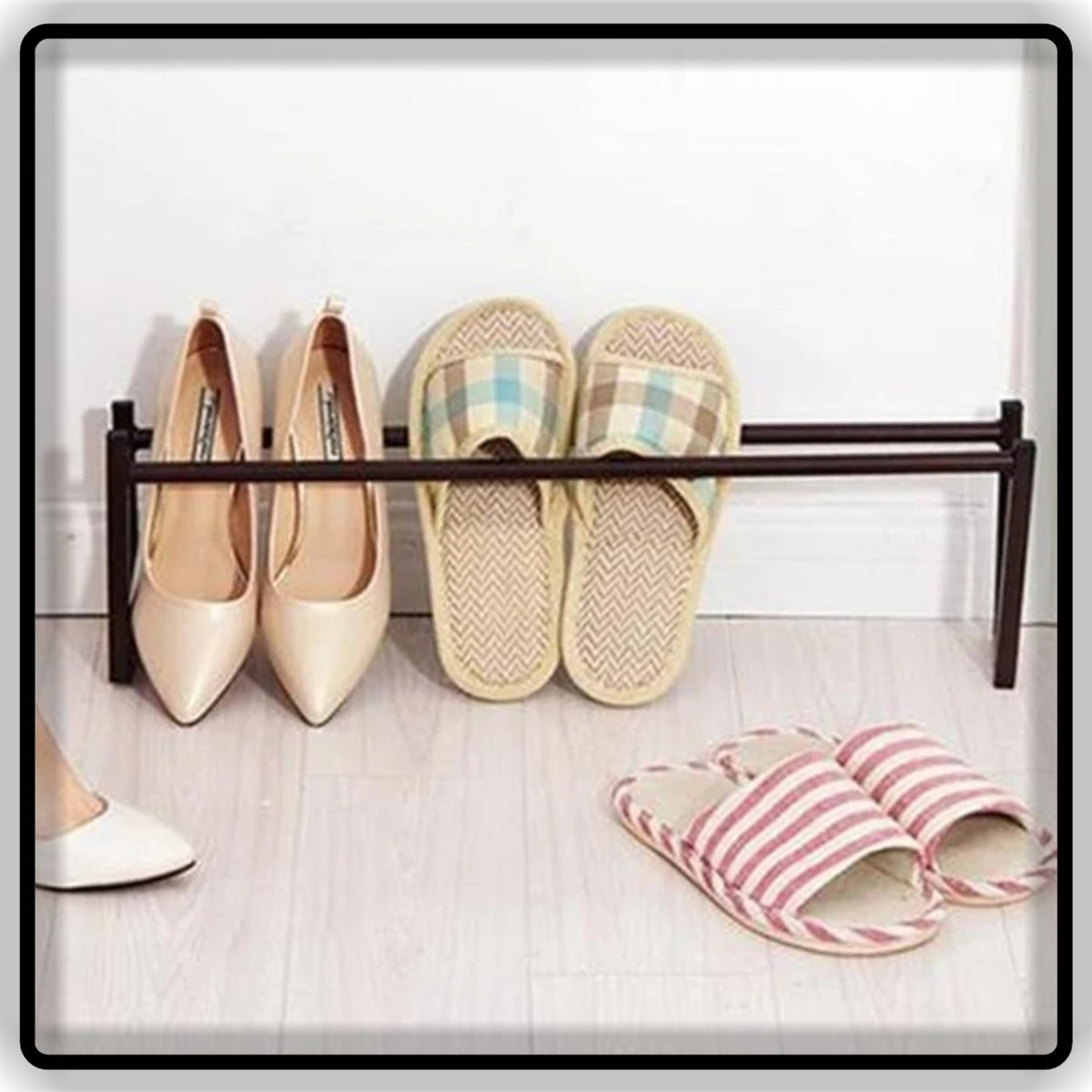Space-Saving Metal Shoe Stand