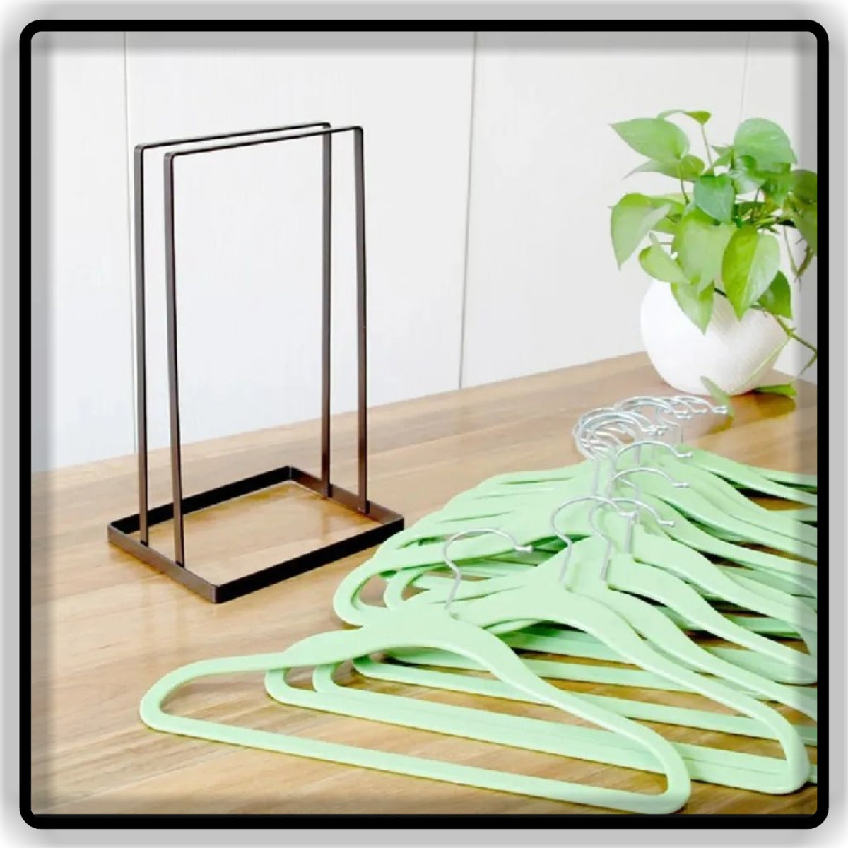 Iron Hanger Stand – Metal Clothes Hanger Organizer & Display Rack