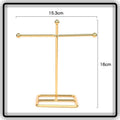 Tangle-Free Jewelry Organizer Stand – Golden Metal Multi-Tier Earring & Chain Holder