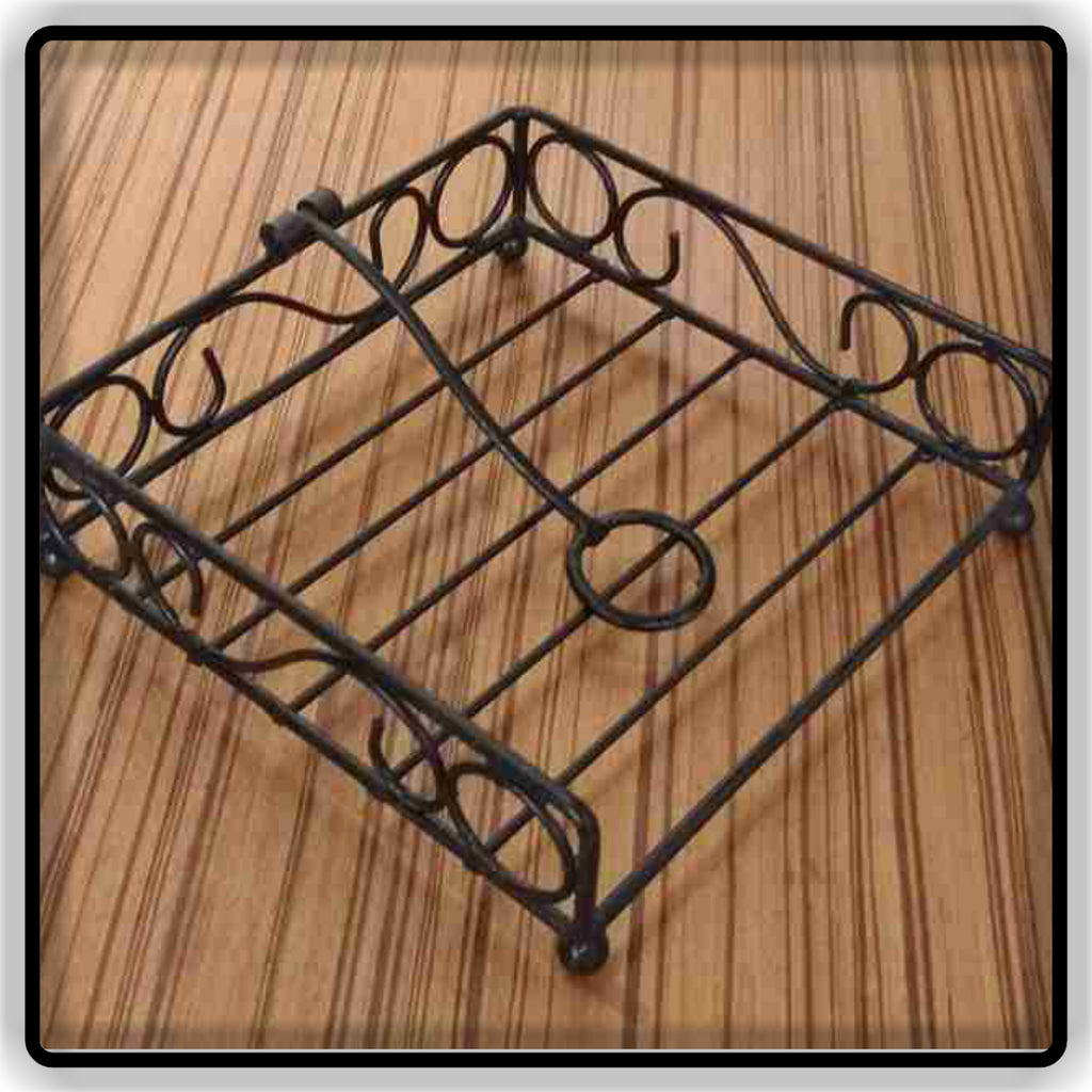 Decorative Metal Tissue Holder Stand – Elegant Black & Gold Design for Home & Office