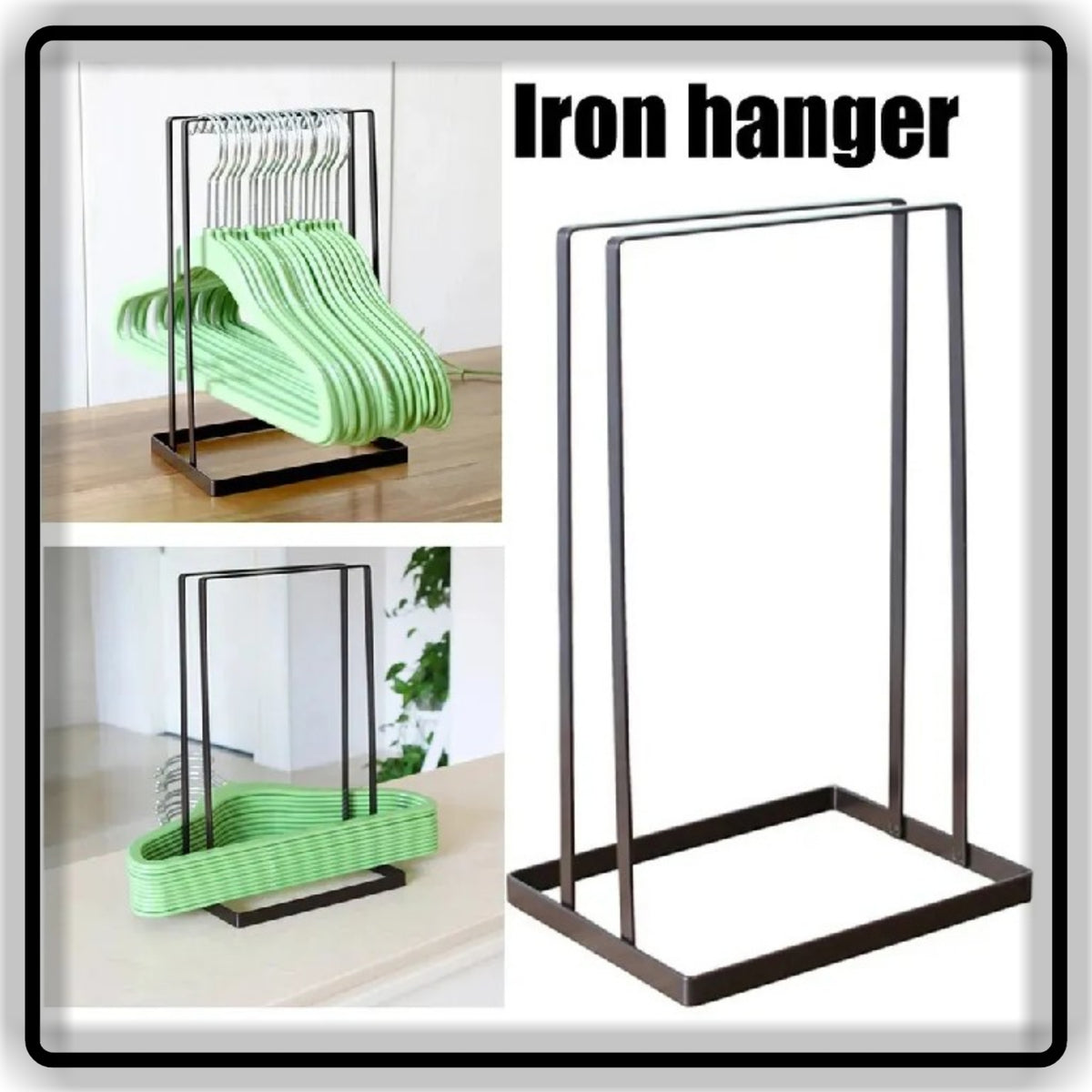 Iron Hanger Stand – Metal Clothes Hanger Organizer & Display Rack