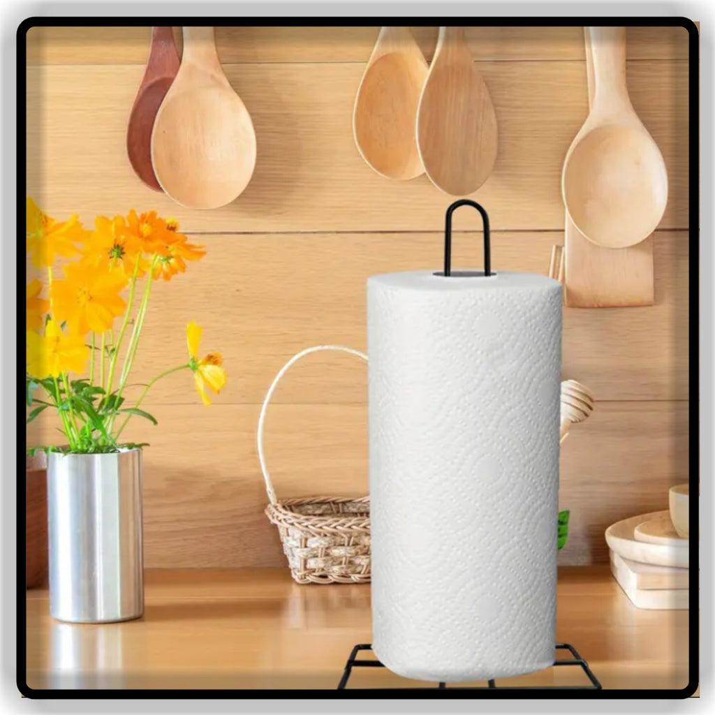 Premium Iron Kitchen Paper Towel Holder Stand