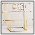 Gold Metal Jewelry Organizer & 3-Tier Jewelry Display Stand