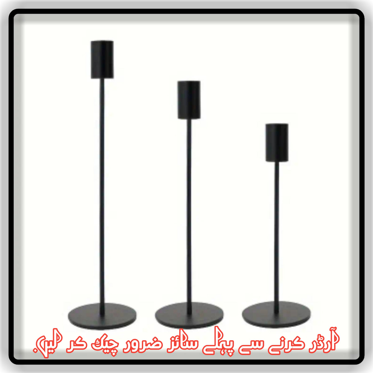 3 in 1 Candle Holder Stand for home office and dinning table decoration Black and Gold Color
