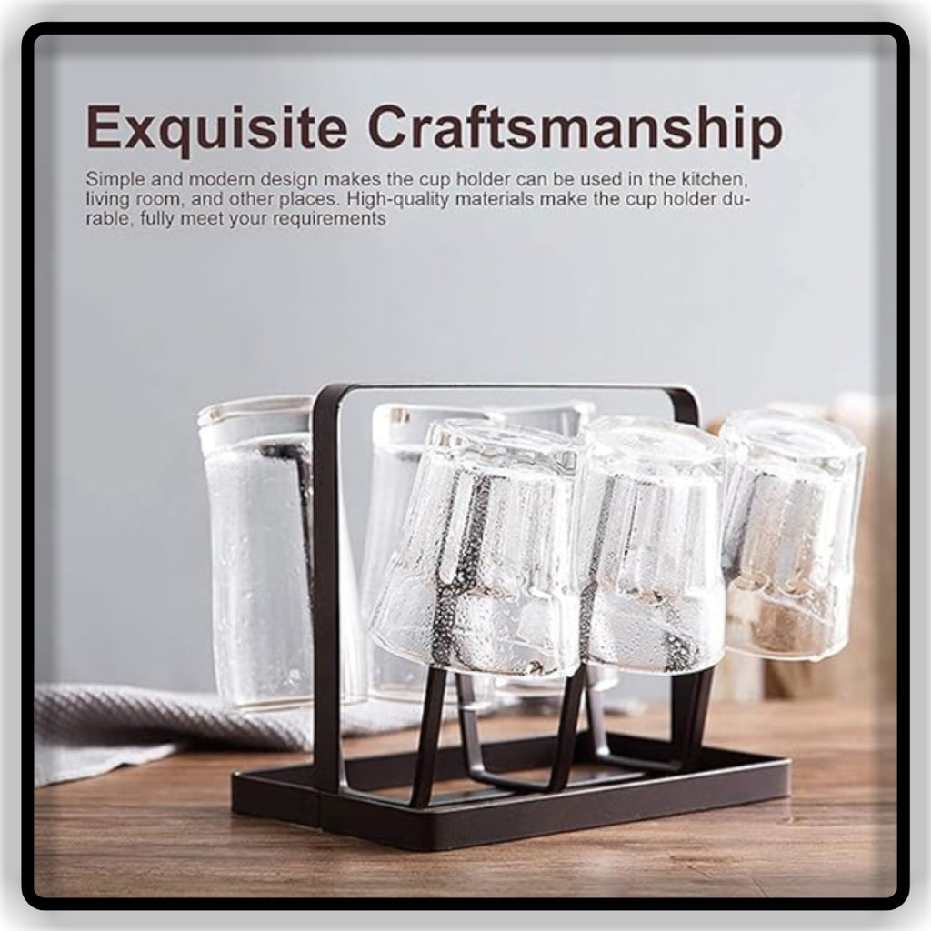 Black Metal Cup & Glass Holder Stand