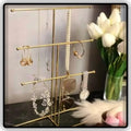 Gold Metal Jewelry Organizer & Display Stand | Necklace, Earring & Watch Holder