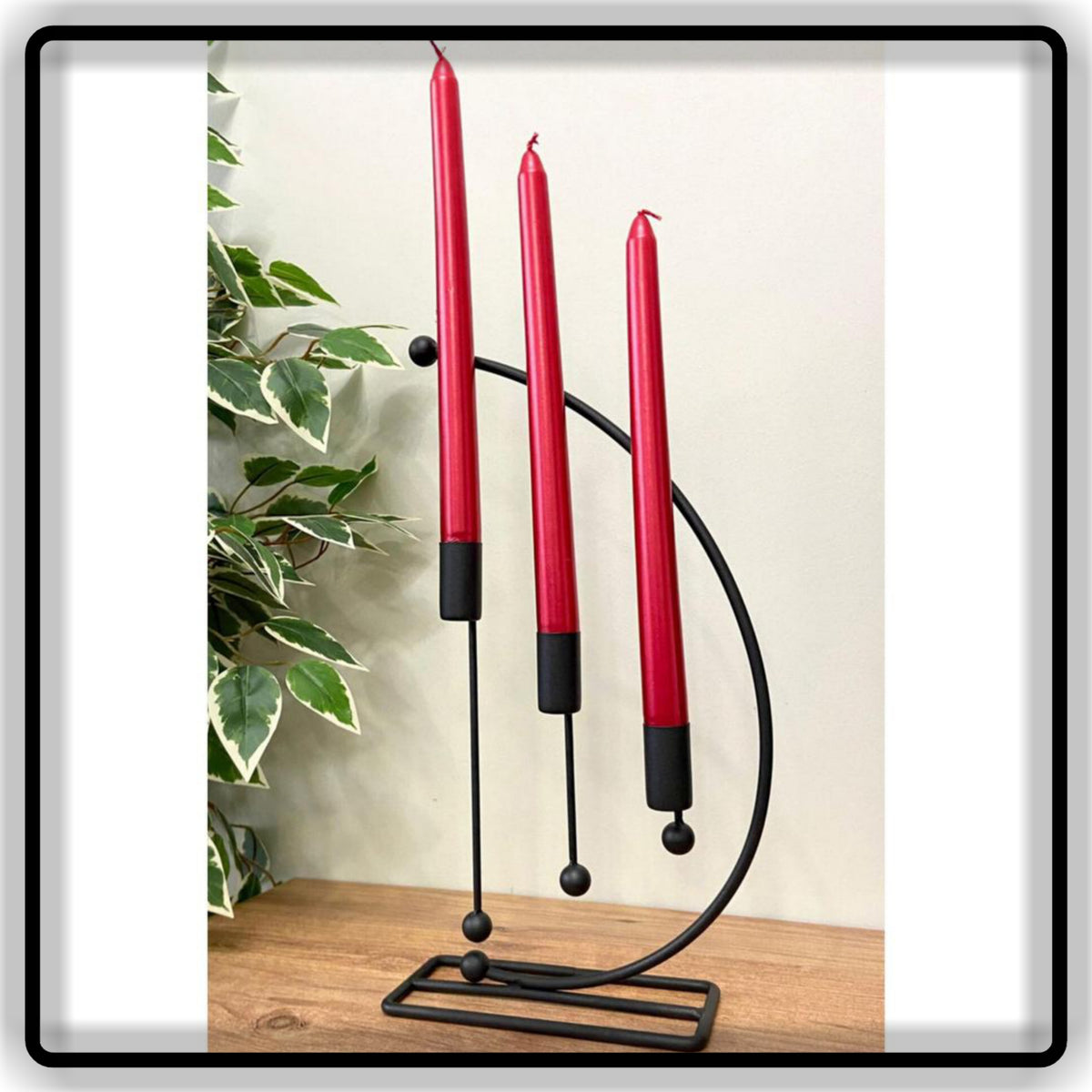 Modern Minimalist Metal Arc Candle Holder Black & Gold